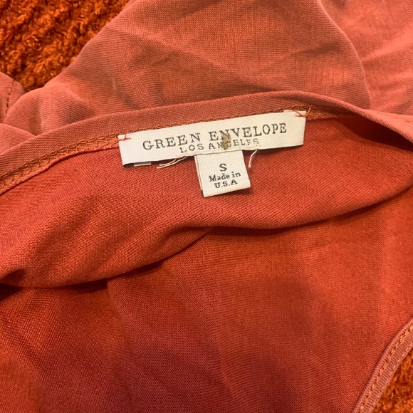 Green‎ Envelope short sleeve blouse S - Picture 5 of 5